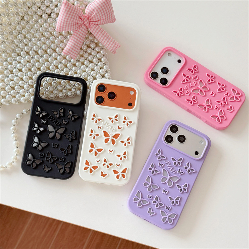 Phone Cases Expensive - Luxury Solid Colors Hollow Out Butterfly