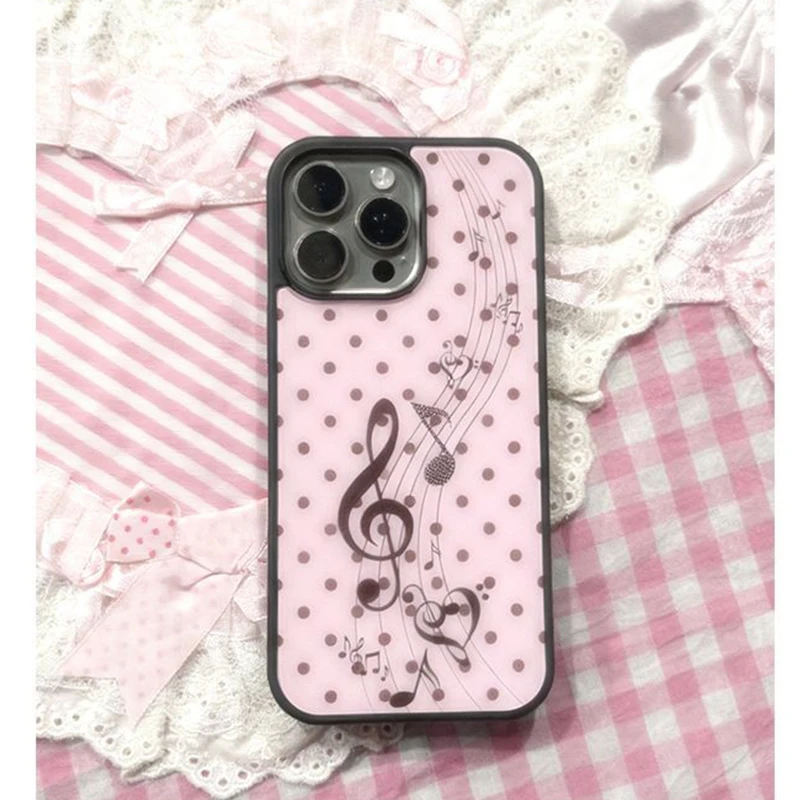 Phone Cases Y2K - Korean ins Pink Brown Polka Dot