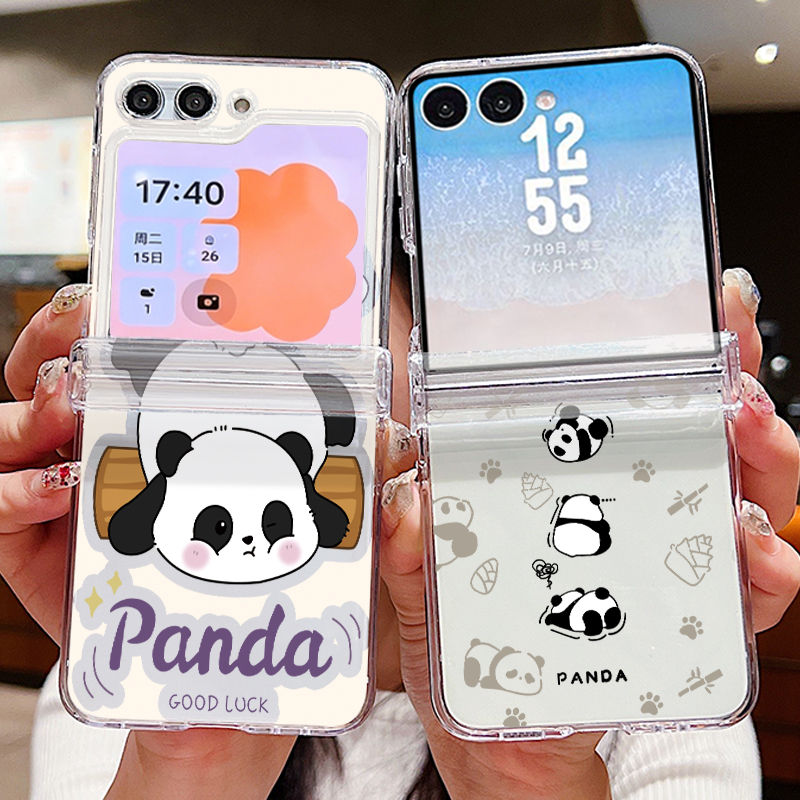 Phone Cases Z Flip 6 - Cartoon Panda Printed Phone Case For