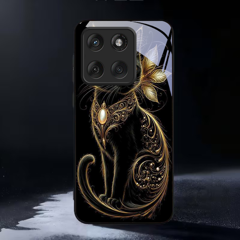 Mystic Golden Pearl Cat Black  - Phone Cases For Motorola review and price
