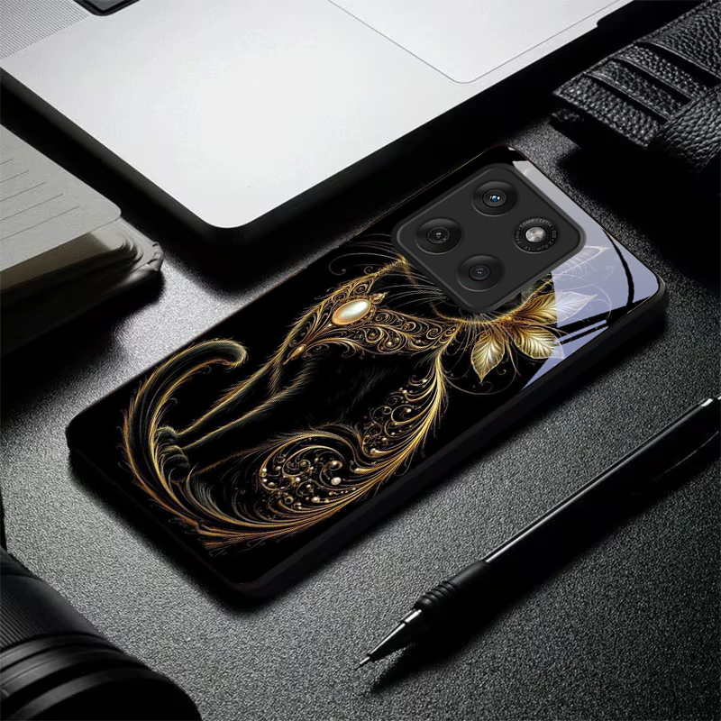 Mystic Golden Pearl Cat Black  - Phone Cases For Motorola review and price