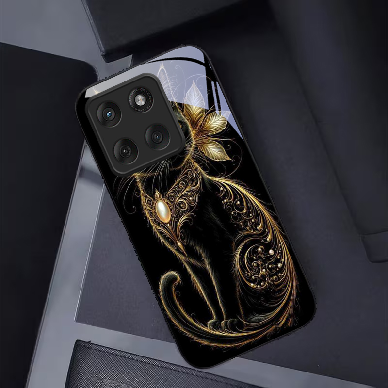 Mystic Golden Pearl Cat Black  - Phone Cases For Motorola review and price
