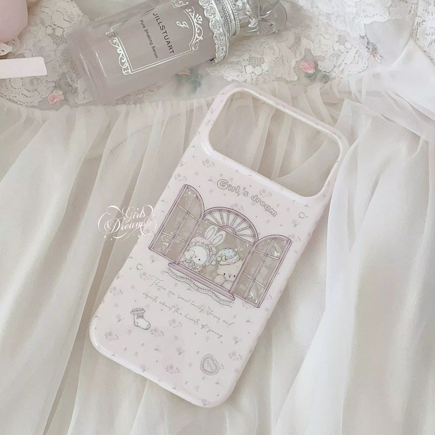Kawaii Bunny Bear Floral Pink  - Phone Cases Y2K review and price