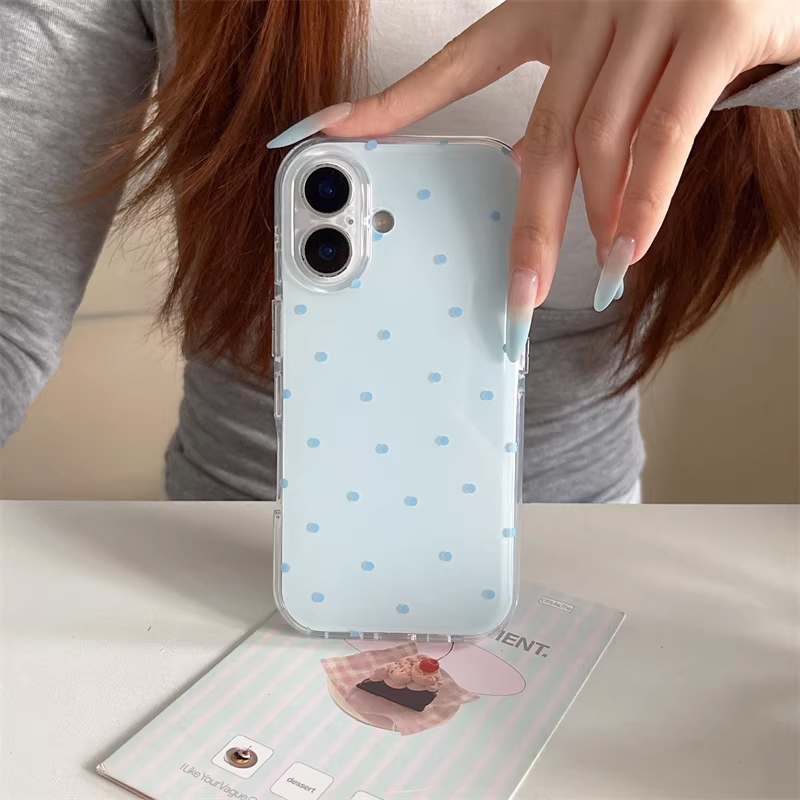 Korean Ins Girl Simple Blue Pi - Phone Cases Y2K review and price
