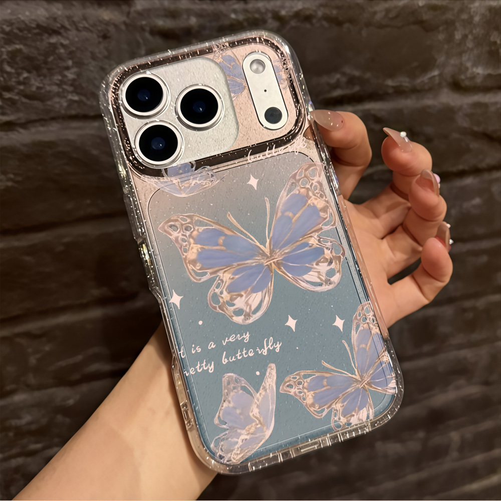 Luxury Blue Butterfly Clear Gl - Phone Cases Expensive review and price