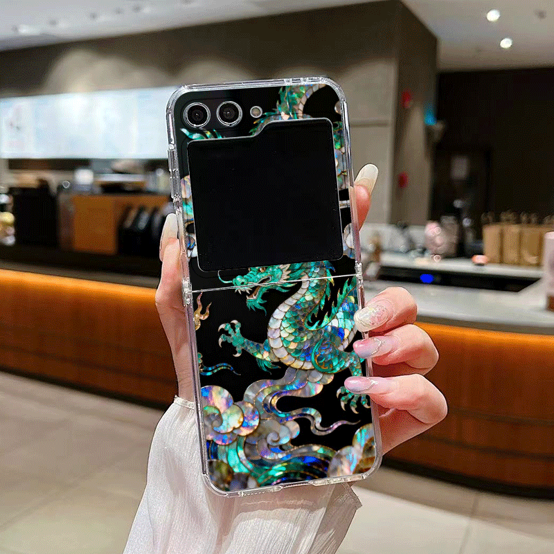 Stylish Tiger Dragon Marble Te - Phone Cases Z Flip 6 review and price