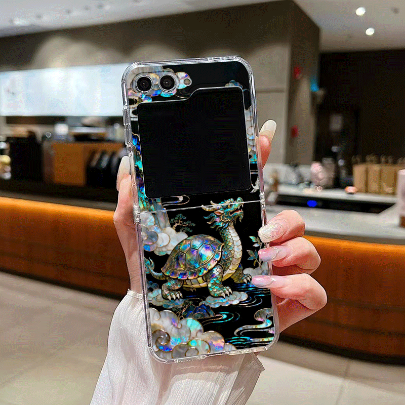 Stylish Tiger Dragon Marble Te - Phone Cases Z Flip 6 review and price