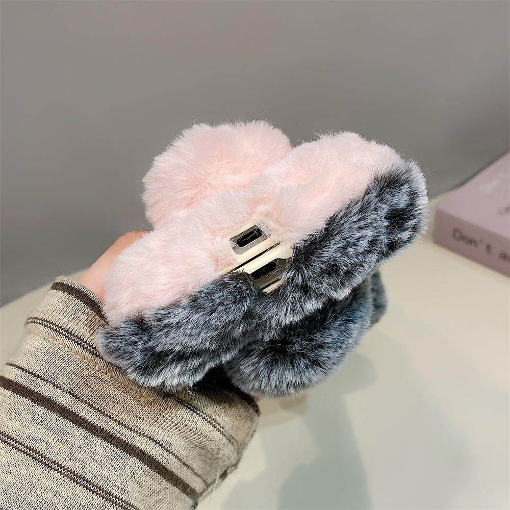 Cute Rabbit Ears Fluffy Stand  - Phone Cases Samsung S25 review and price