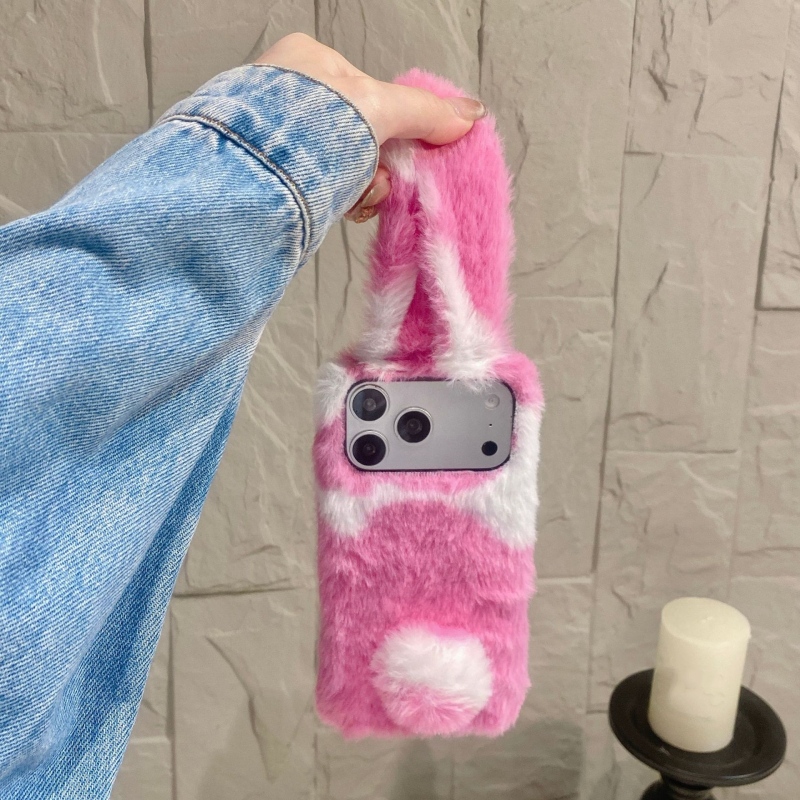 Cute Rabbit Design Fluffy Phon - Phone Cases Iphone 16 review and price