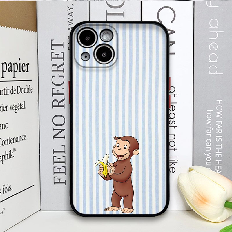 Cartoon Striped Monkey Holding - Phone Cases Y2K review and price