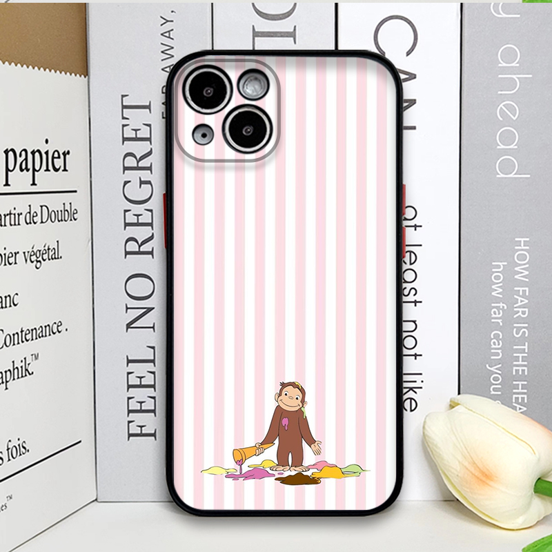 Cartoon Striped Monkey Holding - Phone Cases Y2K review and price